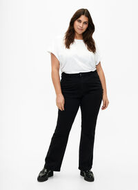 Jeansy typu bootcut Ellen z wysokim stanem, Black, Model