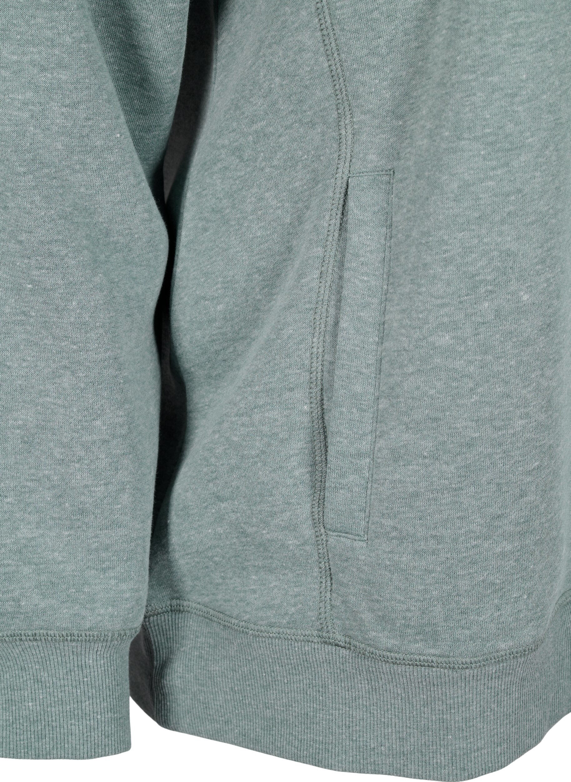 Zizzi FLASH &ndash; Bluza z wysokim kolnierzem, Balsam Green Melange, Packshot image number 3