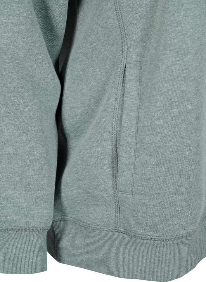 FLASH – Bluza z wysokim kolnierzem, Balsam Green Melange, Packshot image number 3