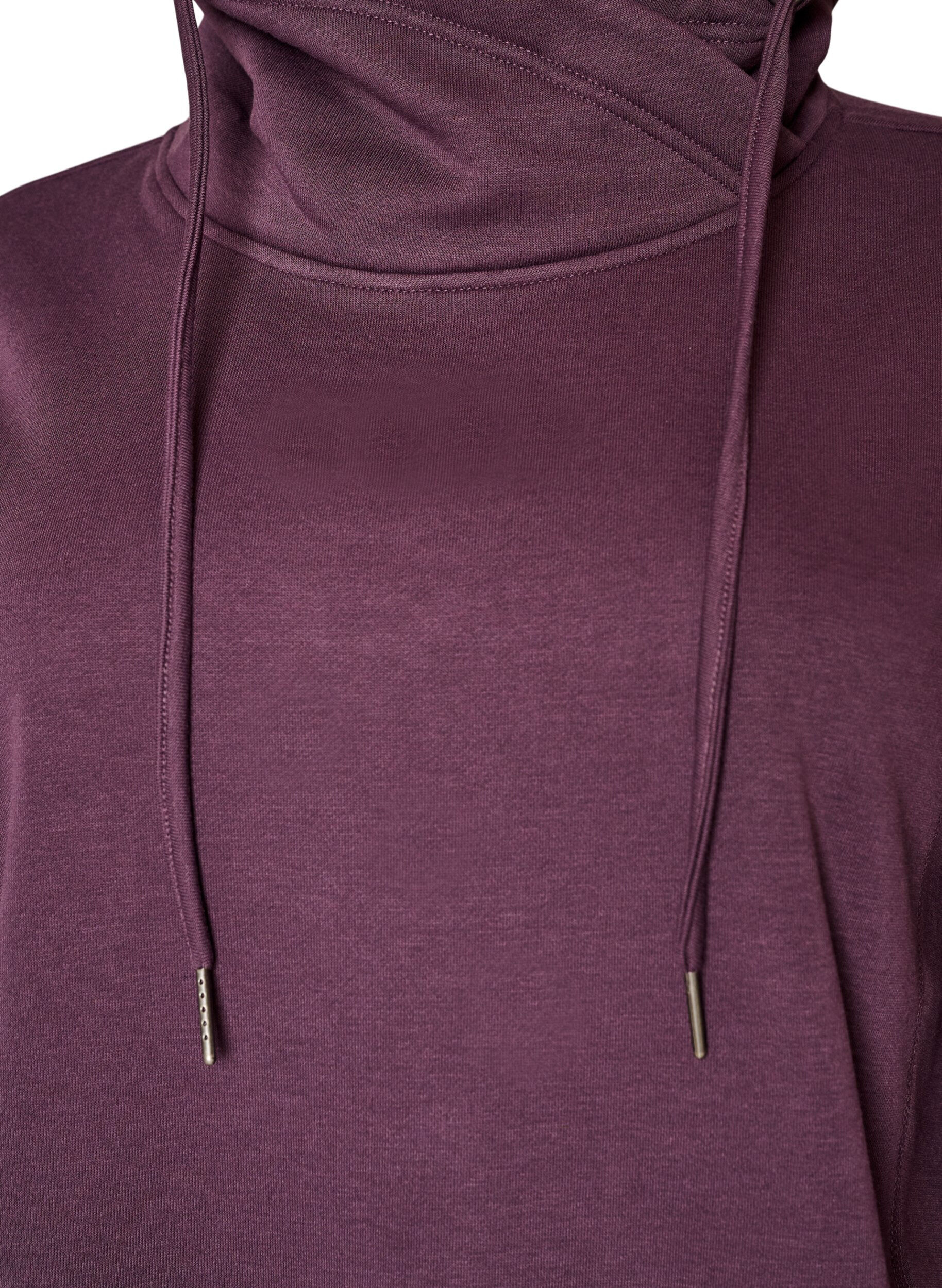 ZizziBluza z wysokim kolnierzem i kieszeniami, Fioletowy, Packshot image number 2