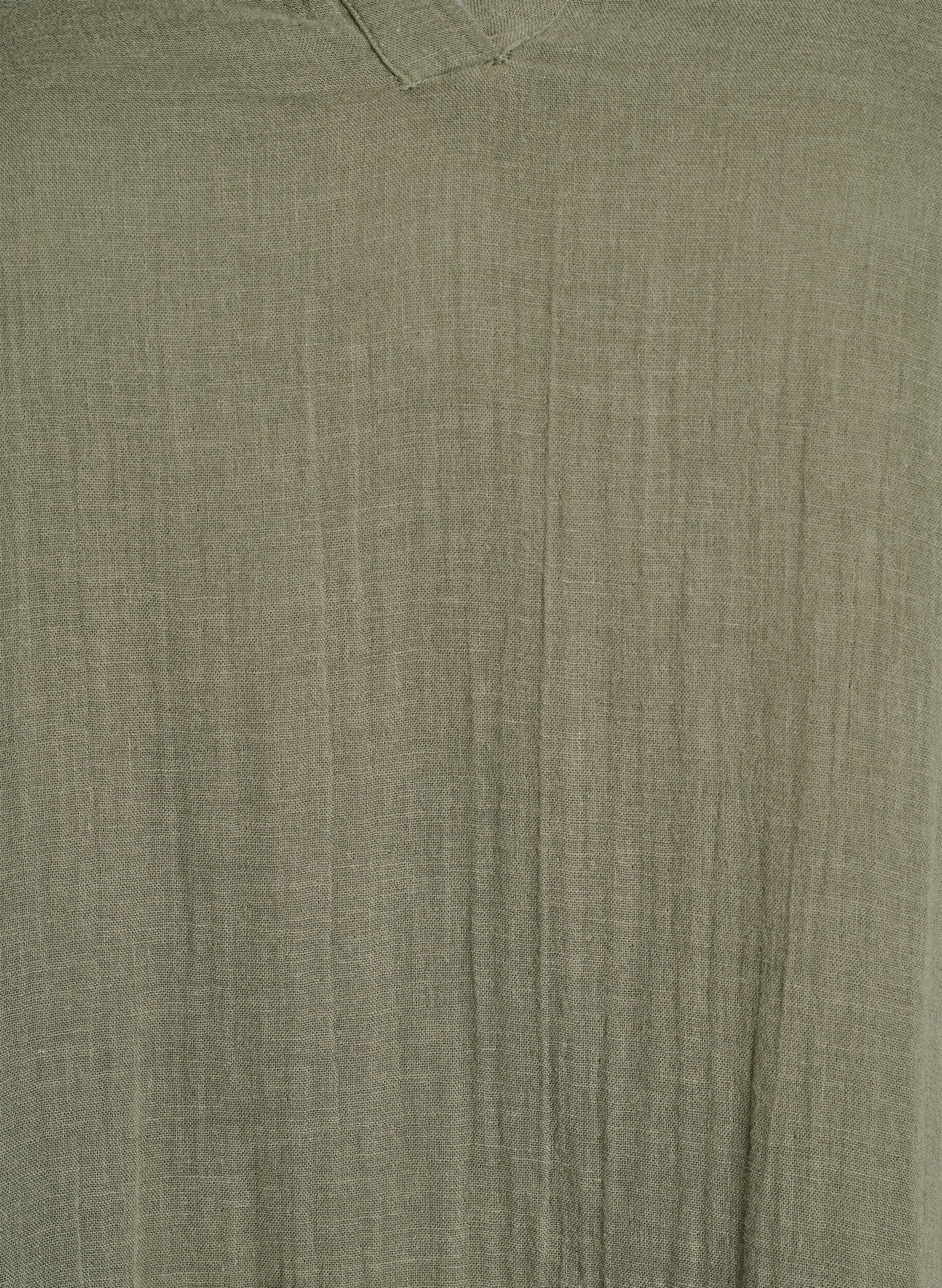 ZizziKr&oacute;tka sukienka o linii A z bawelnianego muslinu, Zielony, Packshot image number 2