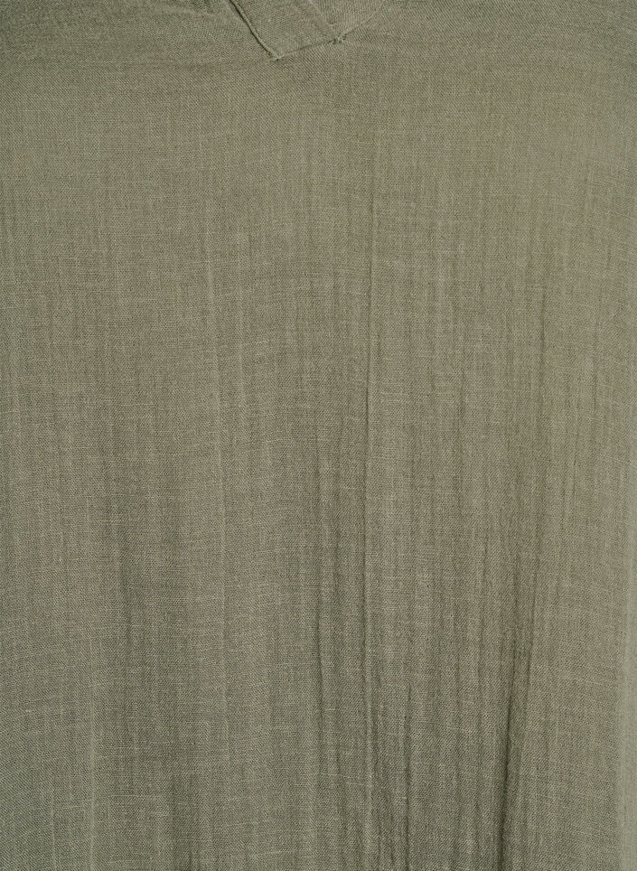 Kr&oacute;tka sukienka o linii A z bawelnianego muslinu, Zielony, Packshot image number 2