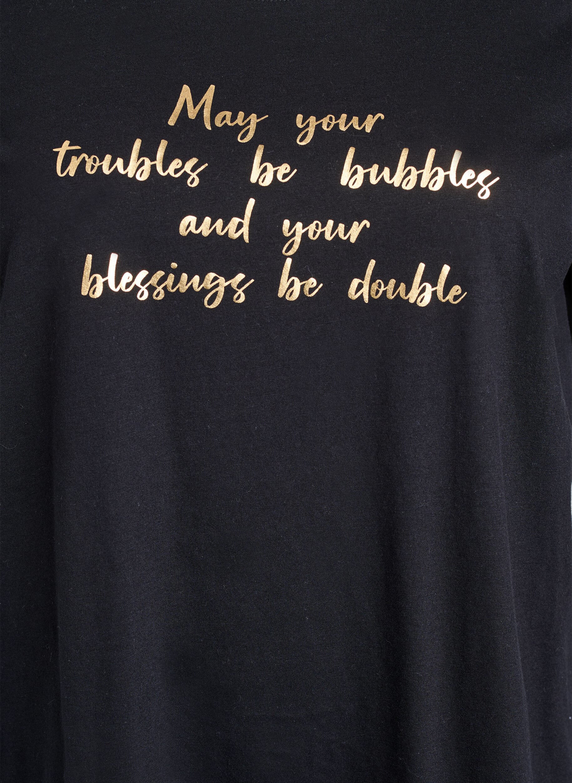 Zizzi FLASH - T-shirt z nadrukiem, Czarne, Packshot image number 2