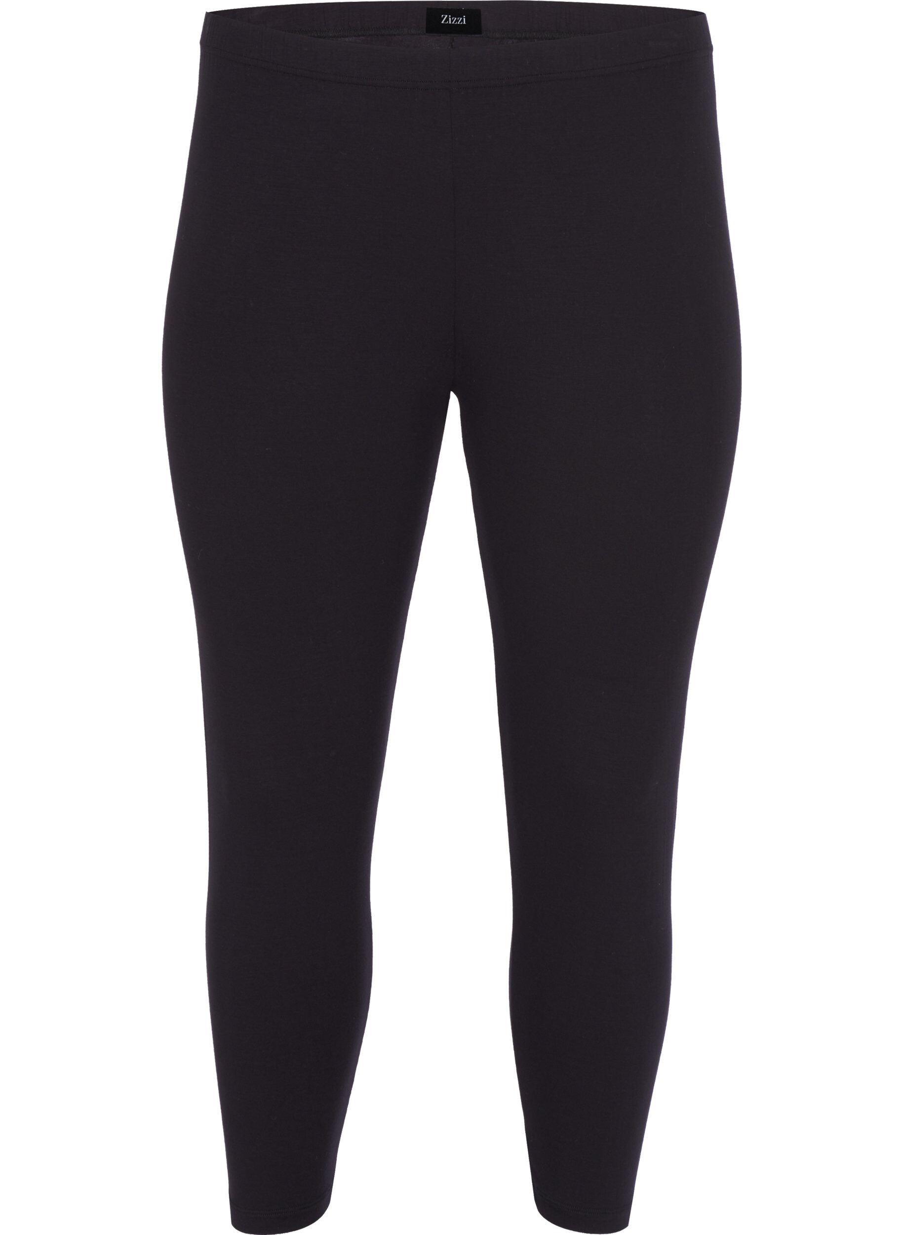 Zizzi Legginsy 3/4 typu basic z wiskozy, Czarne, Packshot image number 0
