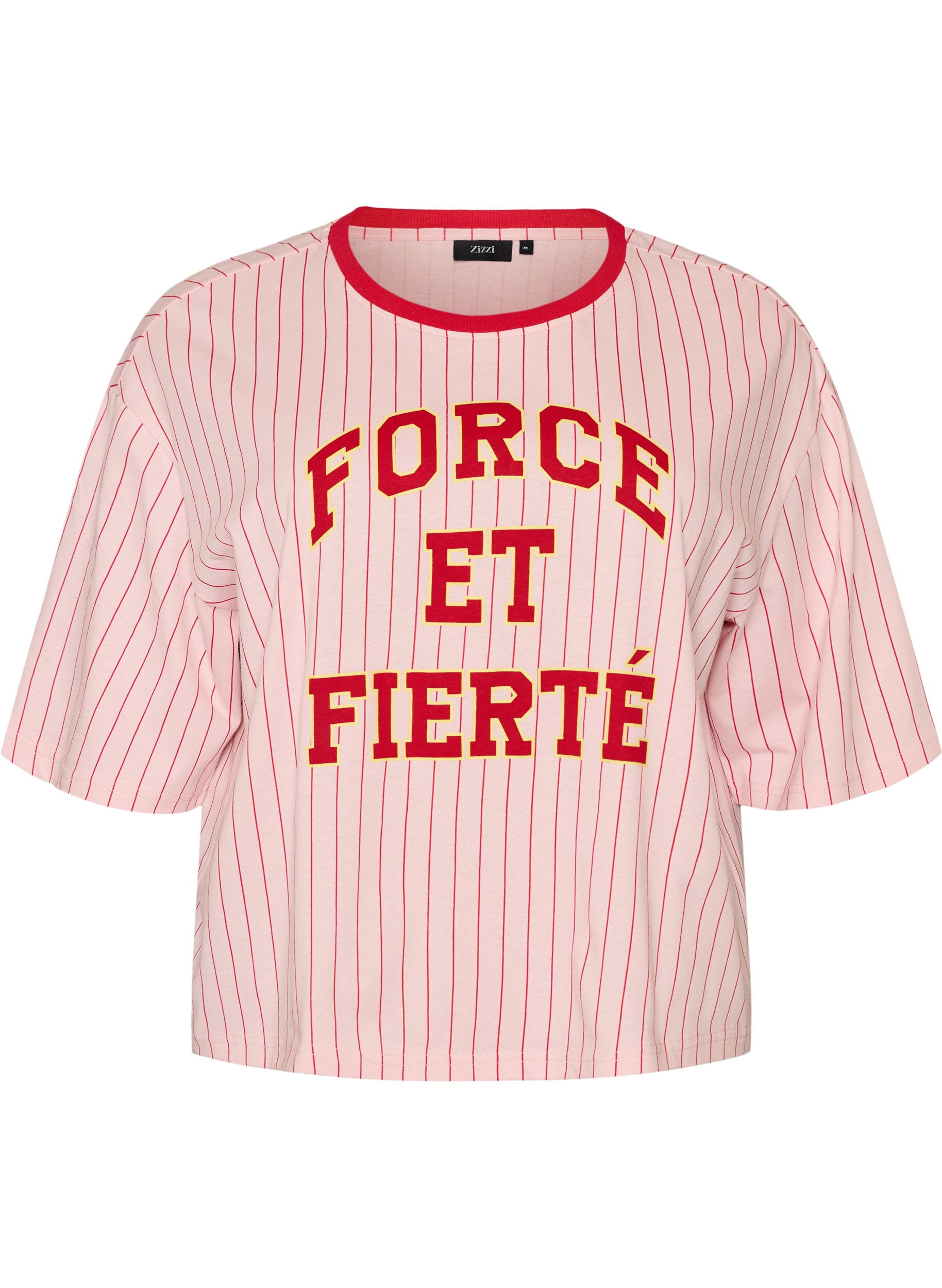 Koszulka Boxy z paskami i nadrukiem