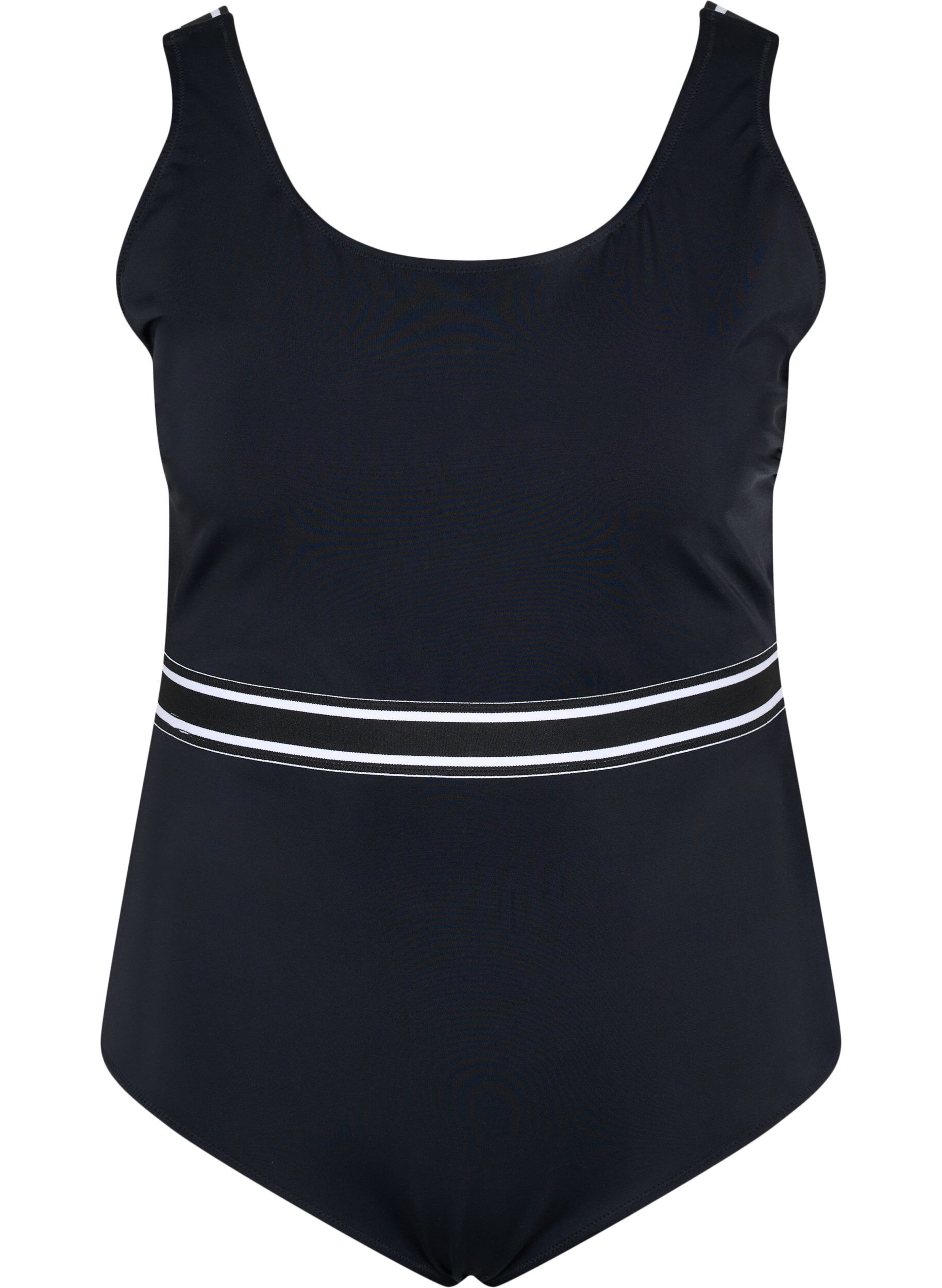 Zizzi Bathing suit with rounded neckline, Black, Packshot image number 0