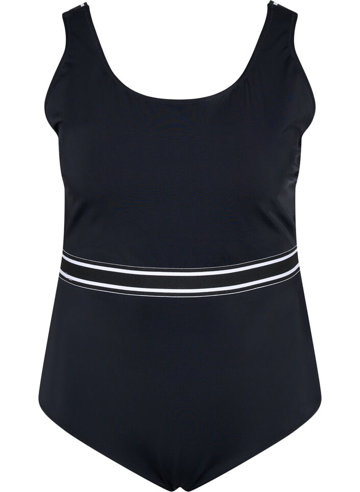 Bathing suit with rounded neckline, Black, Packshot image number 0