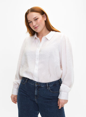 Koszula z dlugim rekawem z modalu TENCEL™, Bright White, Model image number 0