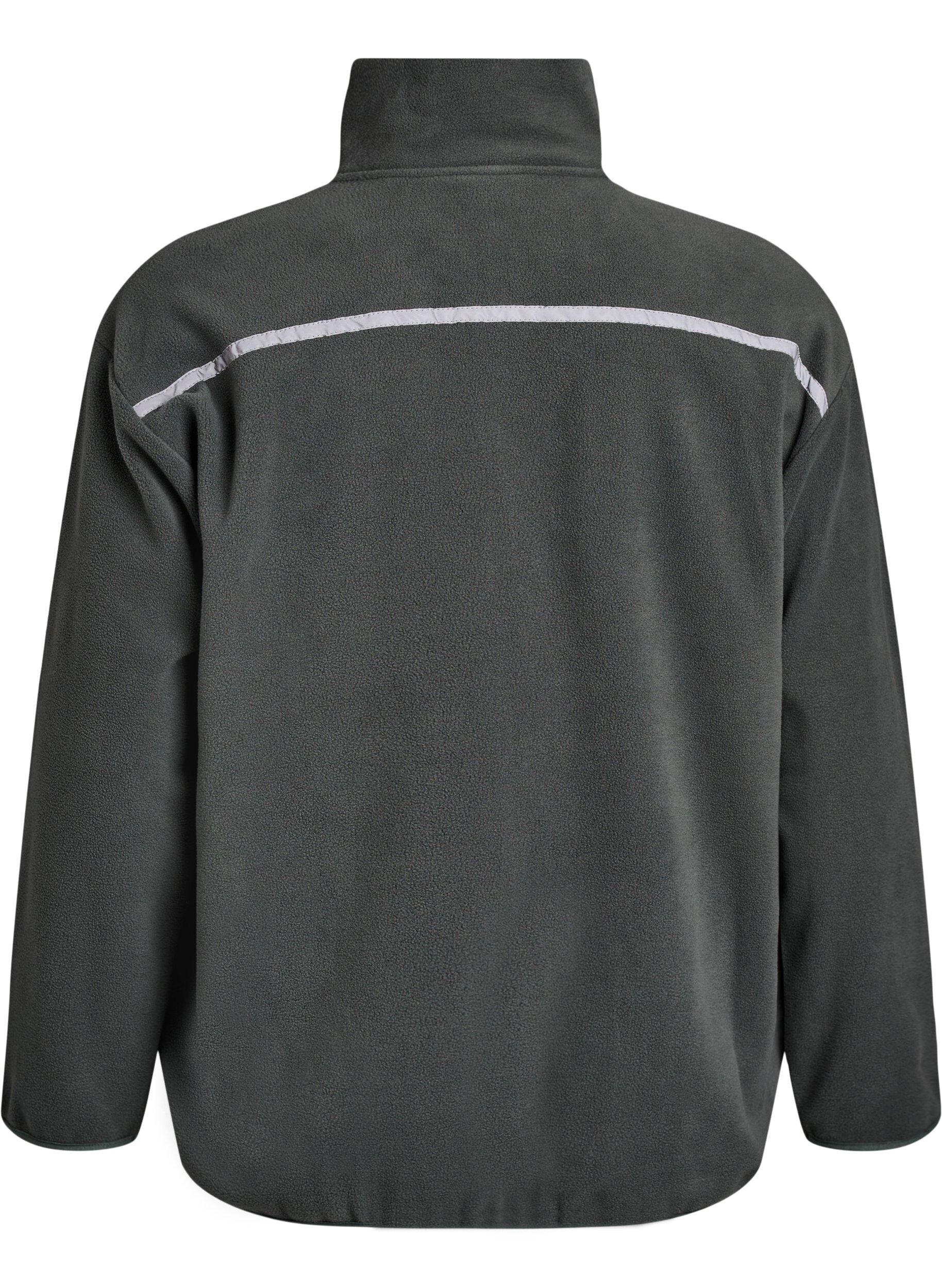 Zizzi Kurtka polarowa z zamkiem blyskawicznym i odblaskowa tasma, Zielony, Packshot image number 1