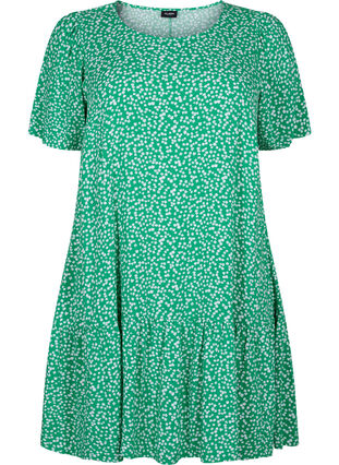 Flash – sukienka z wiskozy z wcieciem, Bright Green Wh. AOP, Packshot image number 0