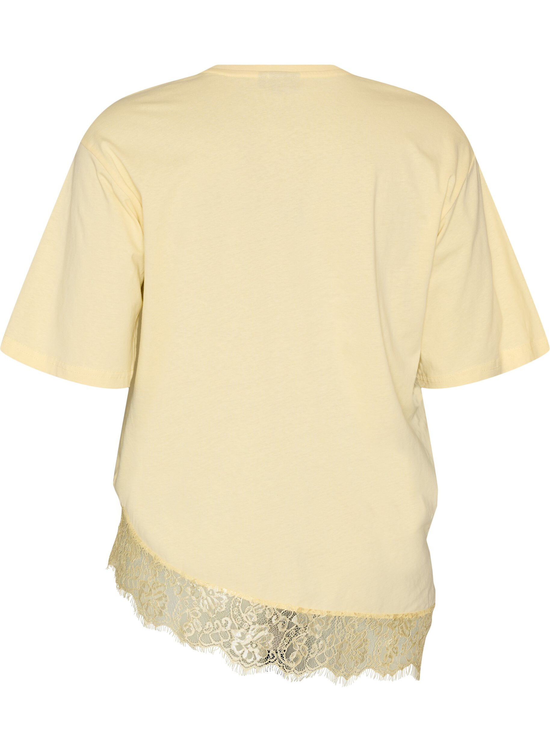 ZizziT-shirt z asymetrycznym koronkowym wykonczeniem, Ż&oacute;łty, Packshot image number 1