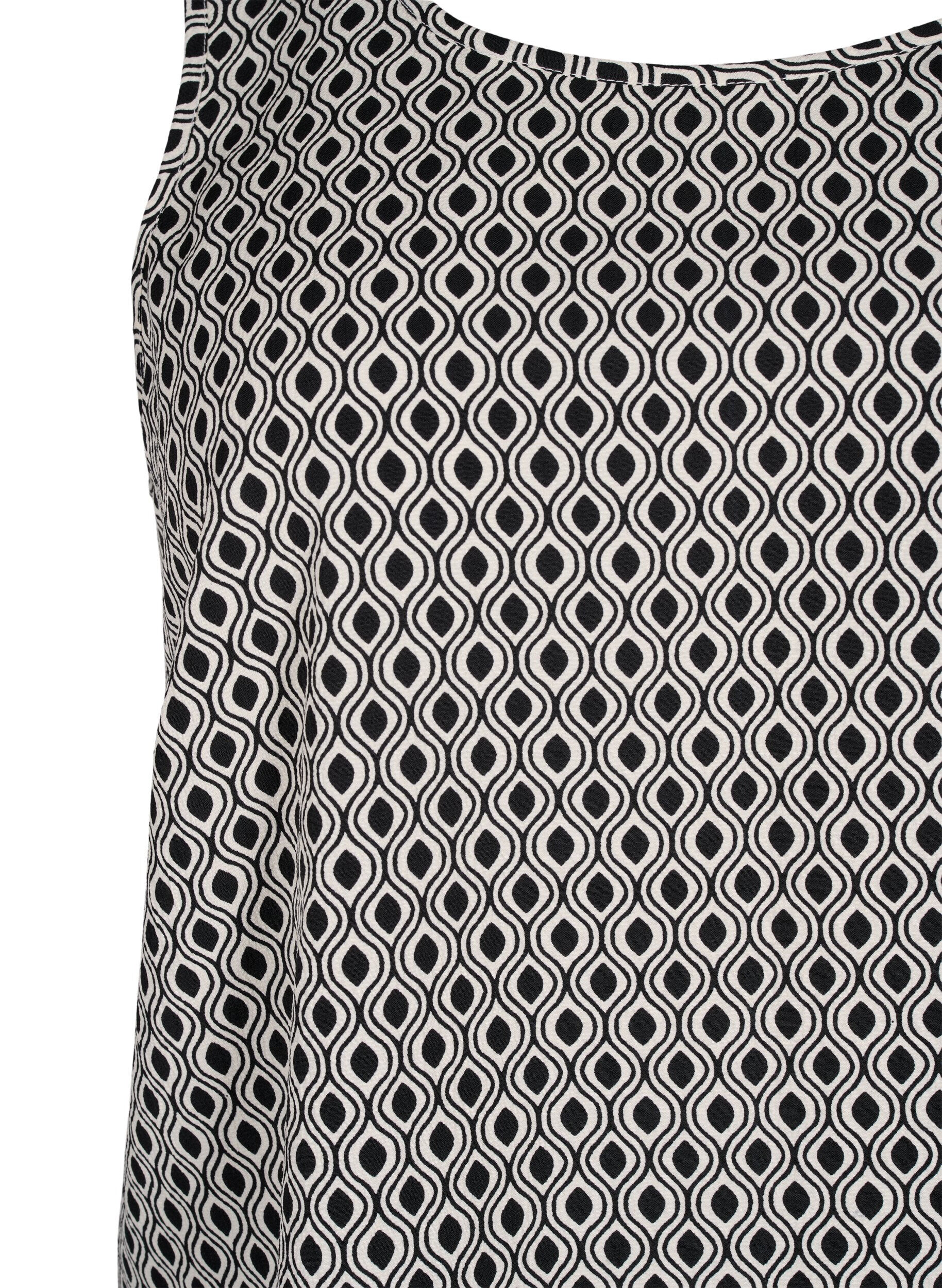 Zizzi FLASH &ndash; top bez rekaw&oacute;w z nadrukiem, Czarne, Packshot image number 2