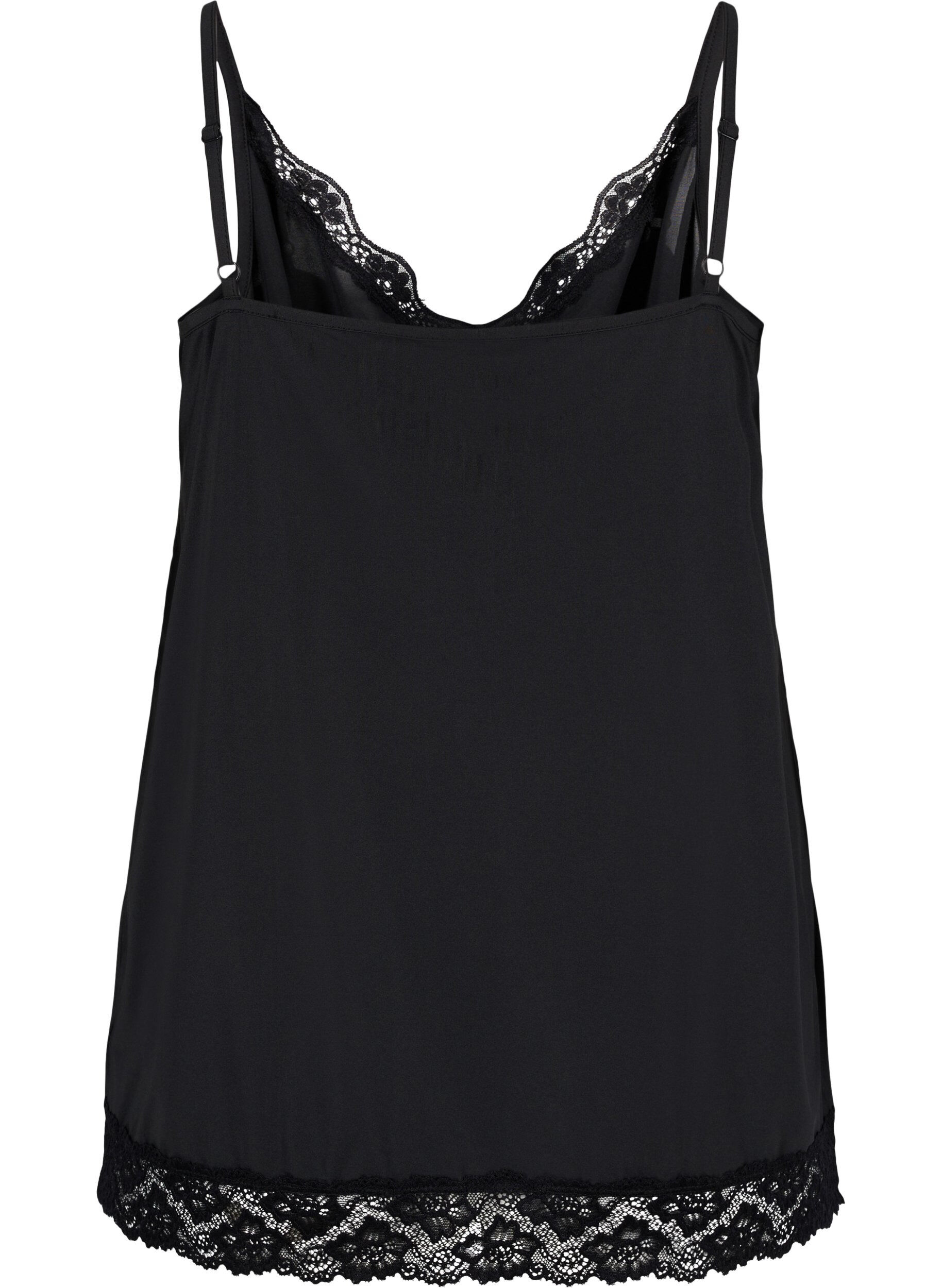 Zizzi Night top with lace details, Black, Packshot image number 1
