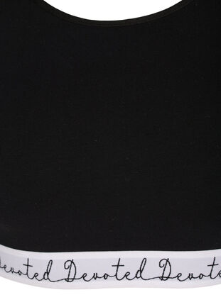 Bawelniany biustonosz z regulowanymi ramiaczkami, Black, Packshot image number 2