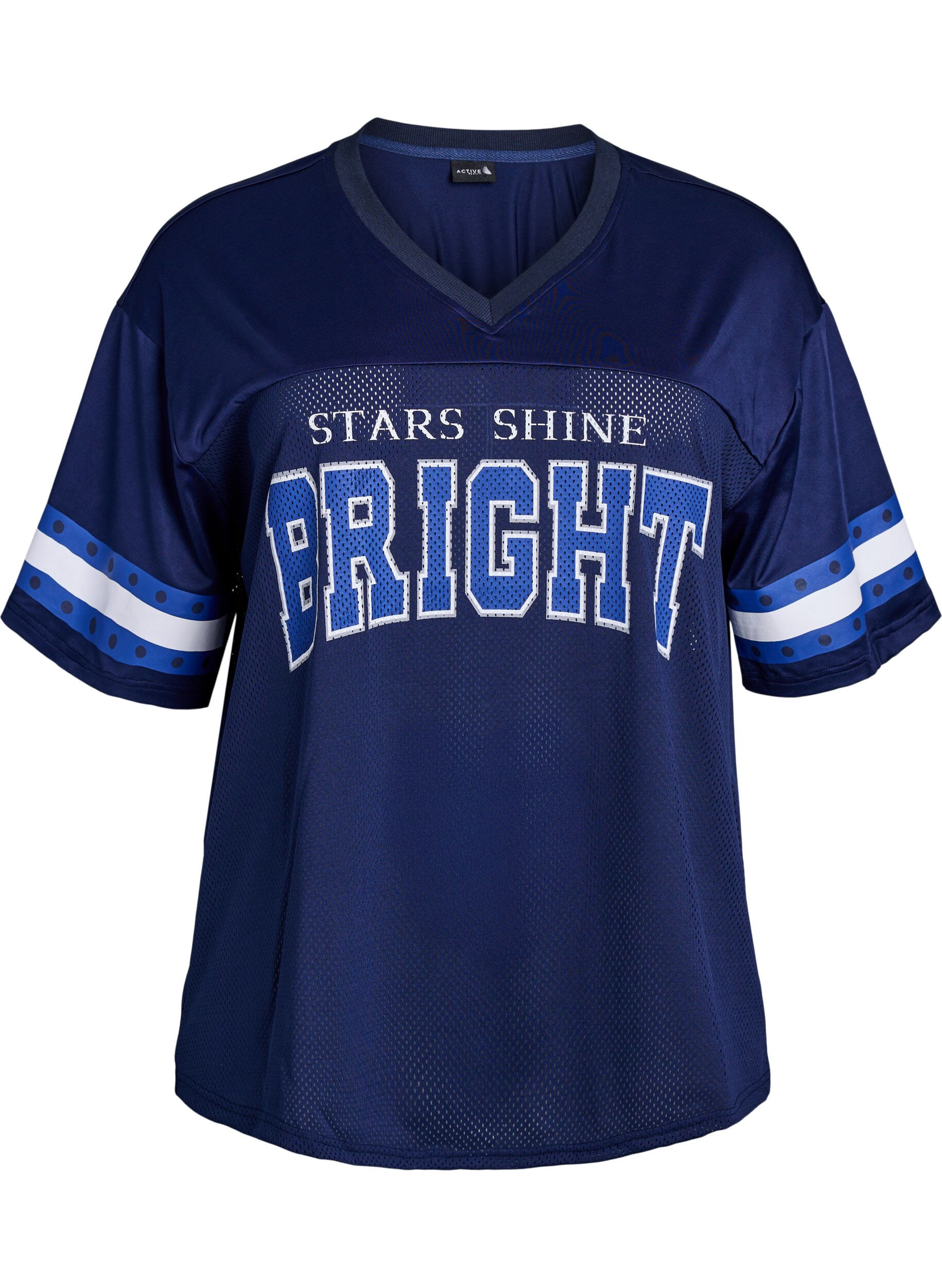 Koszulka treningowa z dekoltem w ksztalcie litery V i nadrukiem z przodu