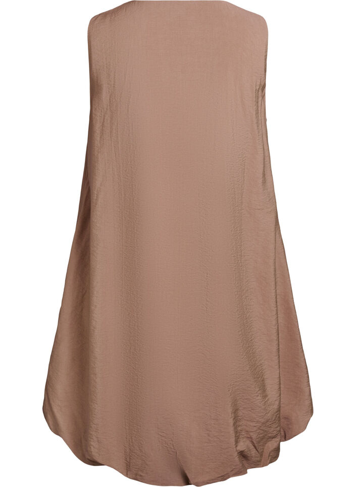 Balonowa sukienka do kolan z kieszeniami, Brązowy, Packshot image number 1