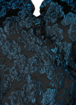 Zakardowa kopertowa bluzka z rekawem 3/4, Black Blue, Packshot image number 2