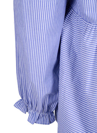 Bawelniana bluzka w paski z wiazaniem, Baja Blue Stripe, Packshot image number 3