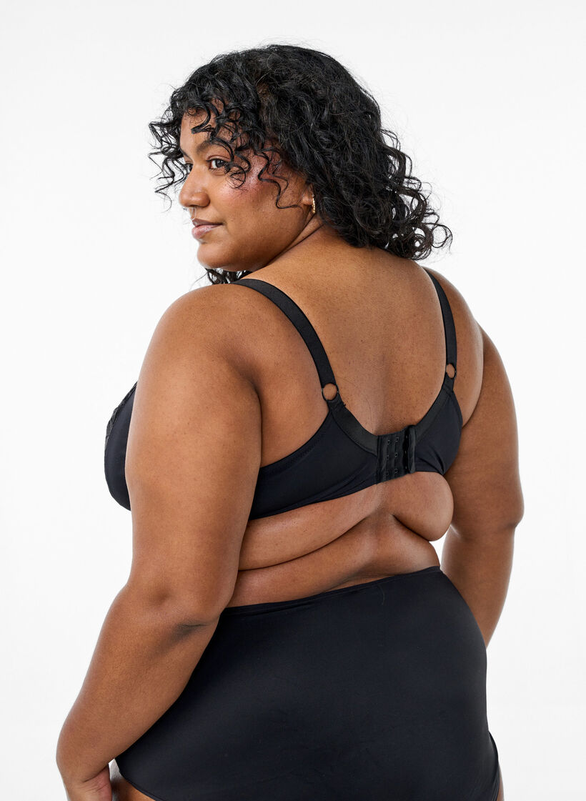 Biustonosz o pelnym pokryciu z koronka, Czarne, Model image number 2