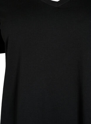 2-pack koszulka z dekoltem w szpic, Black / Black, Packshot image number 2