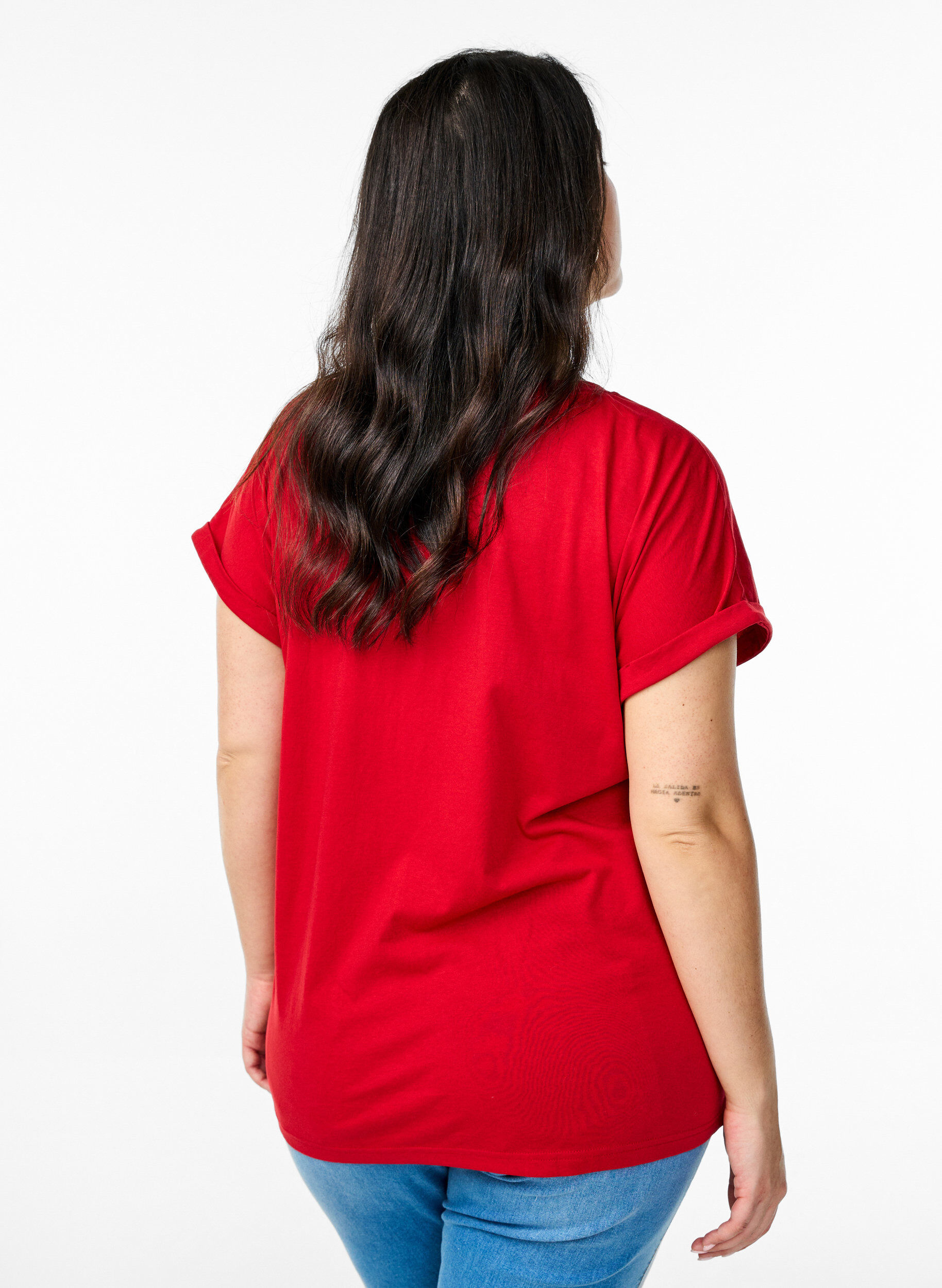 ZizziT-shirt z kr&oacute;tkim rekawem z mieszanki bawelny, Czerwony, Model image number 2
