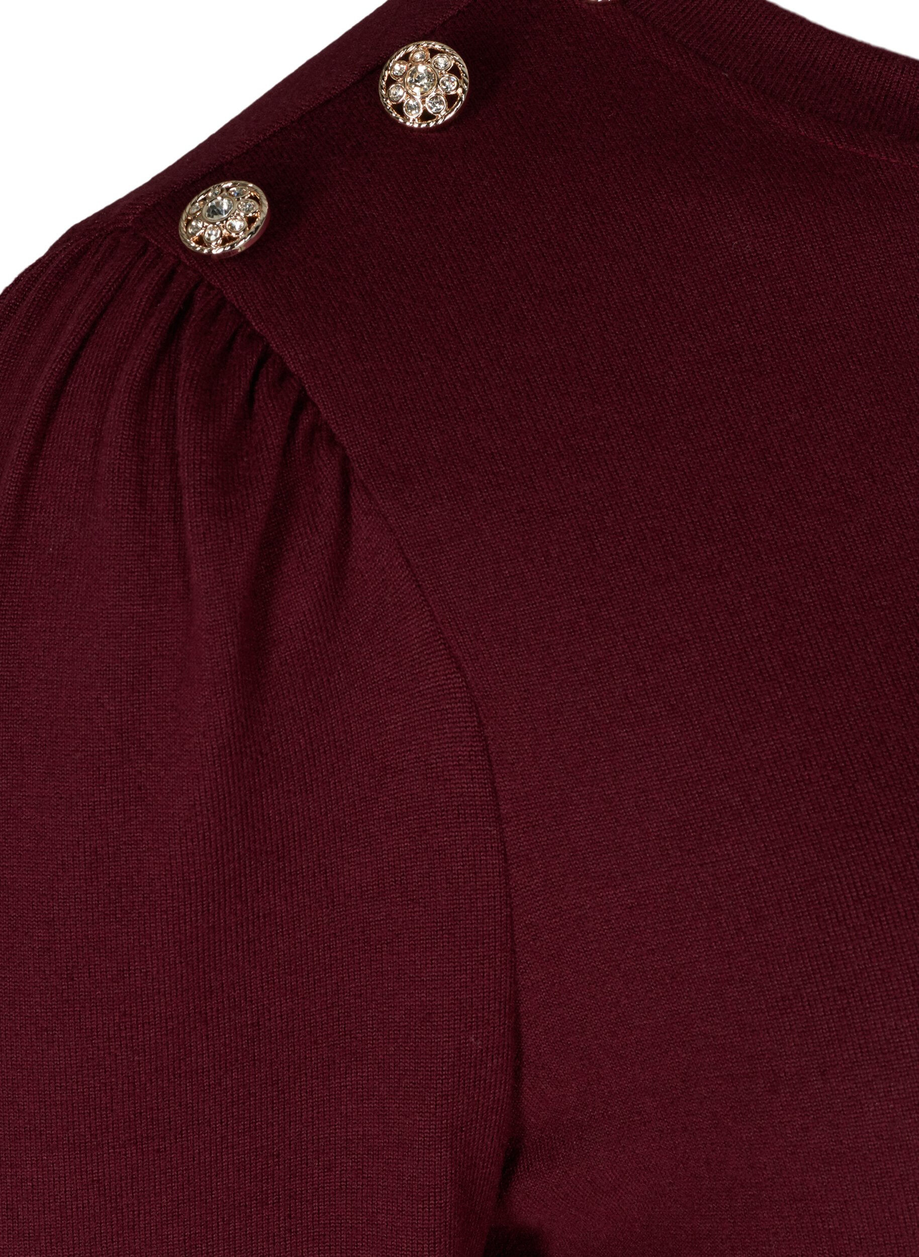 Zizzi Long-sleeved blouse with shoulder detail, Port Royal, Packshot image number 3