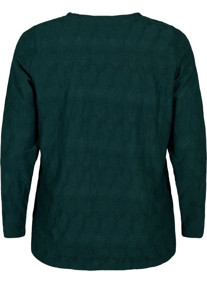 FLASH – bluzka z dlugim rekawem ze strukturalnej tkaniny, Scarab, Packshot image number 1