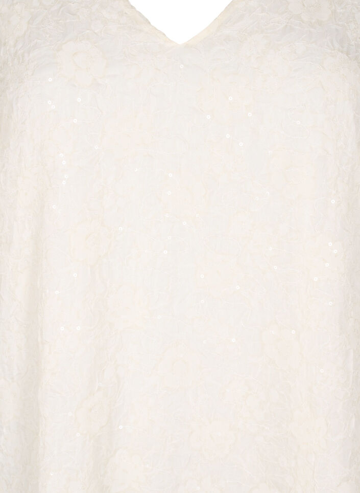 Krótka sukienka imprezowa z cekinami, Biały, Packshot image number 2