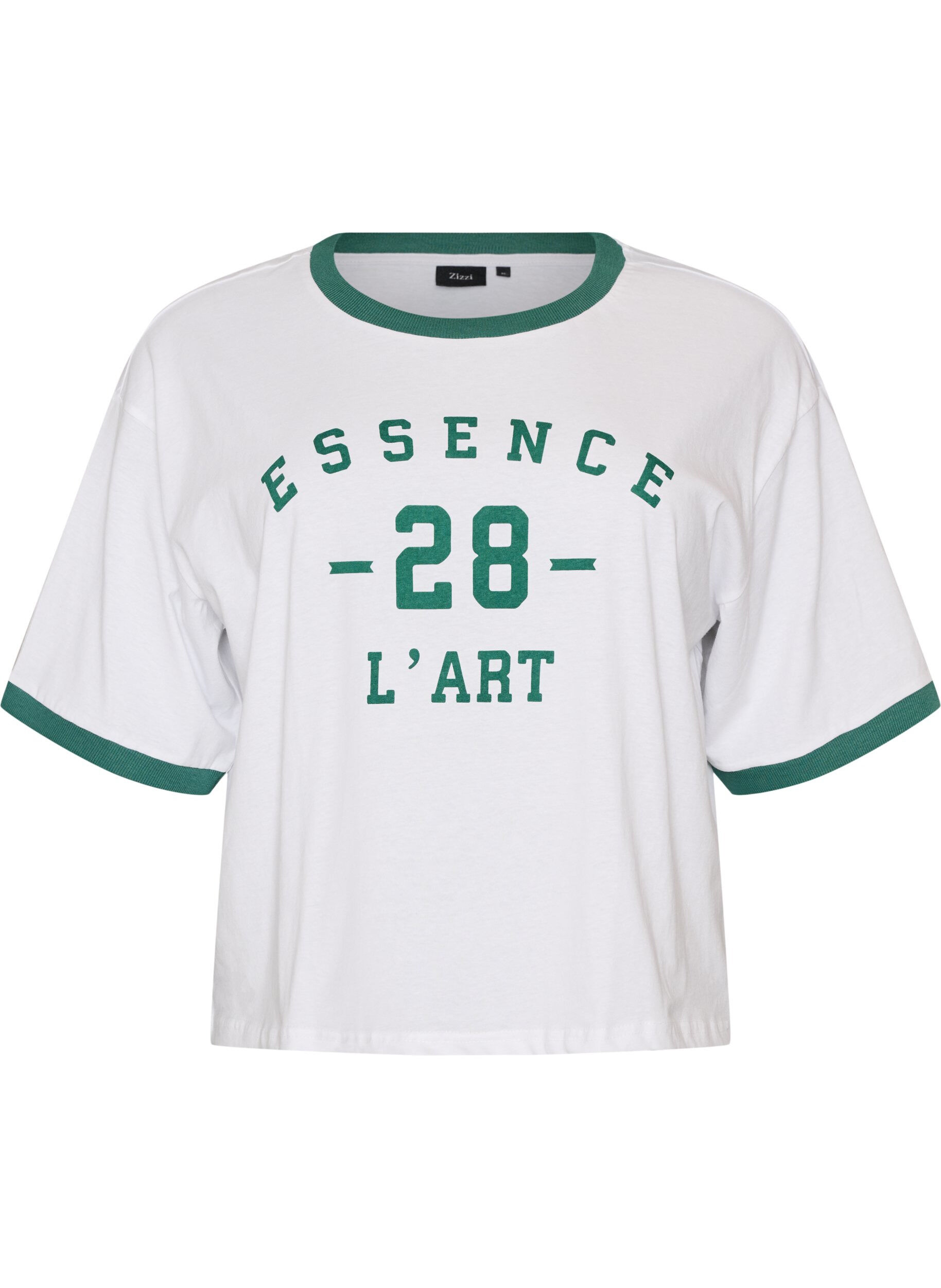 Koszulka bawelniana z nadrukiem tekstowym i krojem boxy