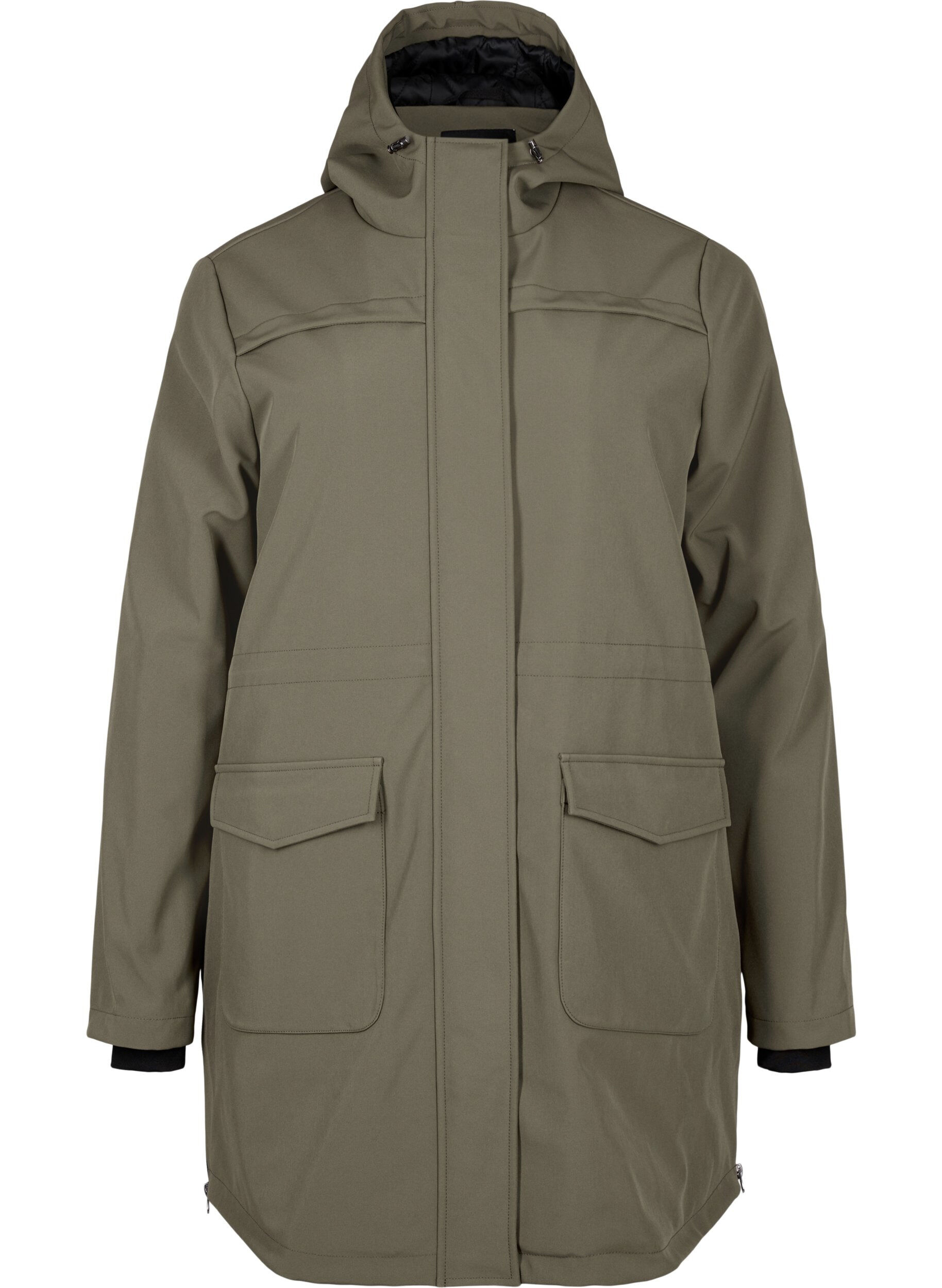 Zizzi Hydrofobowa kurtka softshell z pikowana podszewka, Zielony, Packshot image number 0