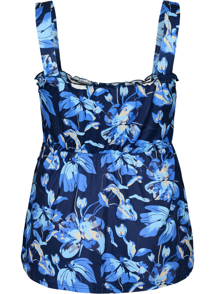 Top ze sciagaczem do karmienia piersia, Blue Flower Print, Packshot image number 1