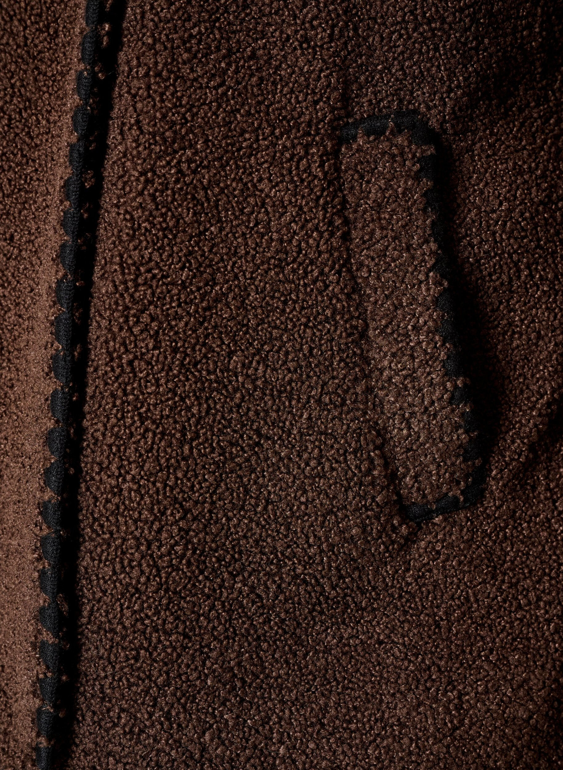 ZizziKurtka pluszowa z kontrastowymi detalami, Brązowy, Packshot image number 2