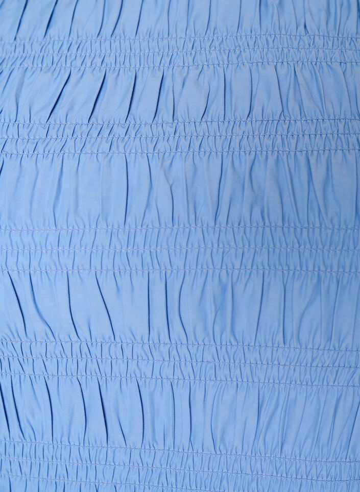 Bluzka z kolnierzykiem w ksztalcie l&oacute;dki i peplumowym wycieciem na dole, Niebieskie, Packshot image number 2