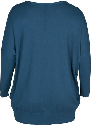 Dzianinowy sweter z okraglym dekoltem, Majolica Blue, Packshot image number 1