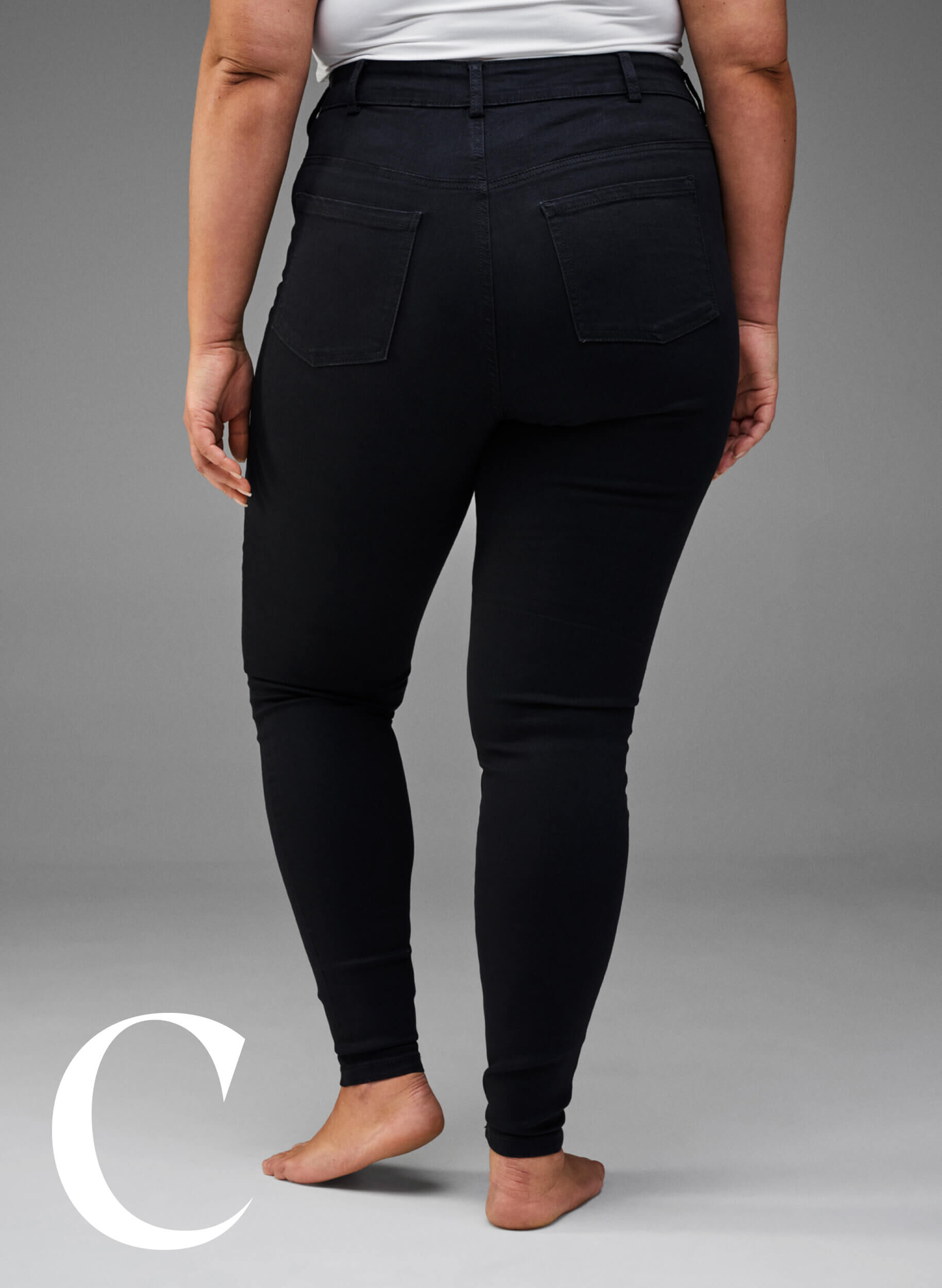 Zizzi Super slim jeans with high waist, Black, Model image number 7