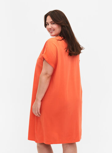2-pack bawelniana sukienka z krótkimi rekawami, Living Coral / Black, Model image number 1