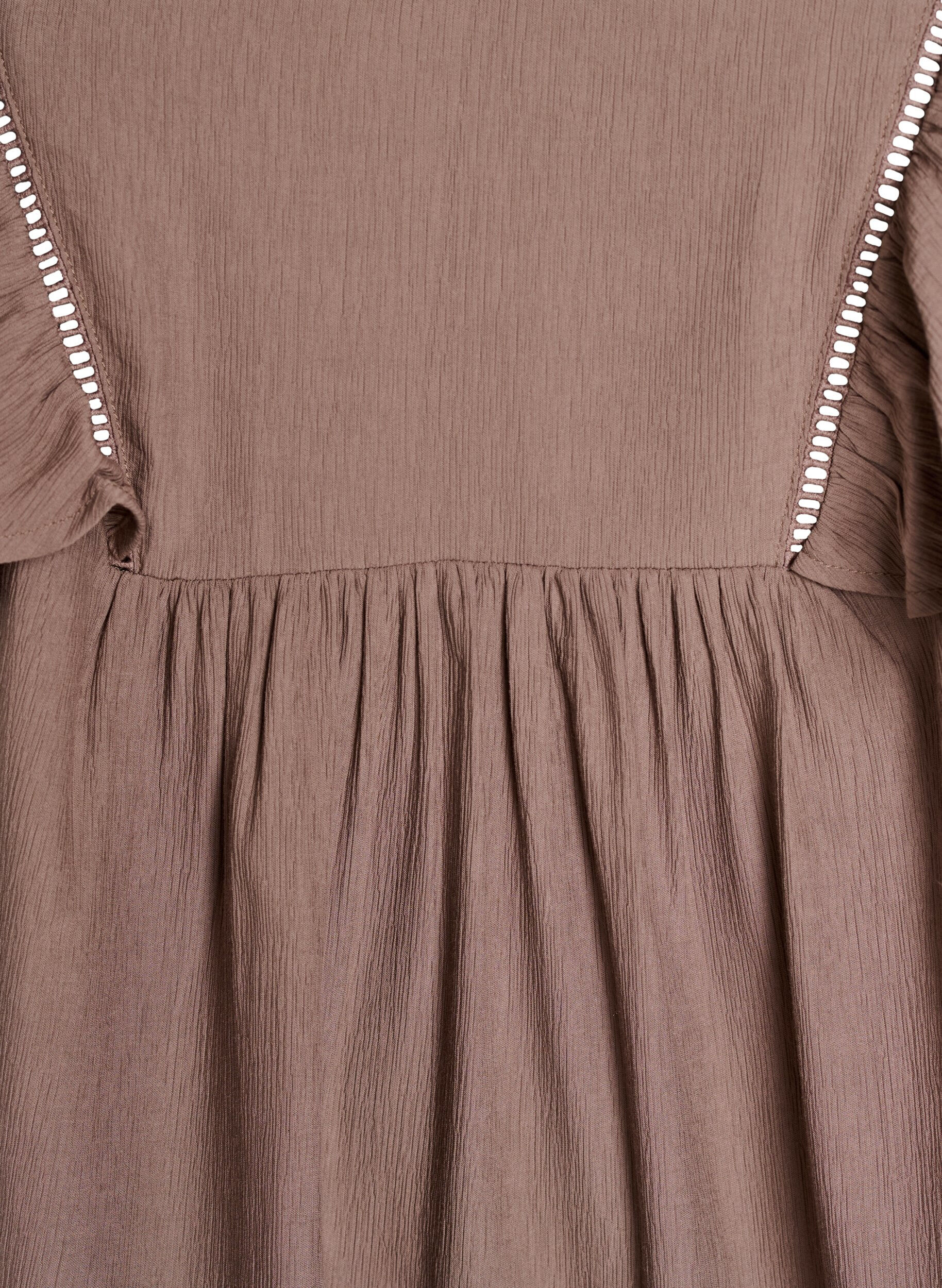 Zizzi Bluzka z kr&oacute;tkimi marszczonymi rekawami, Brązowy, Packshot image number 2