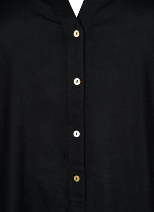 Dluga sukienka koszulowa z rekawami 3/4, Black, Packshot image number 2