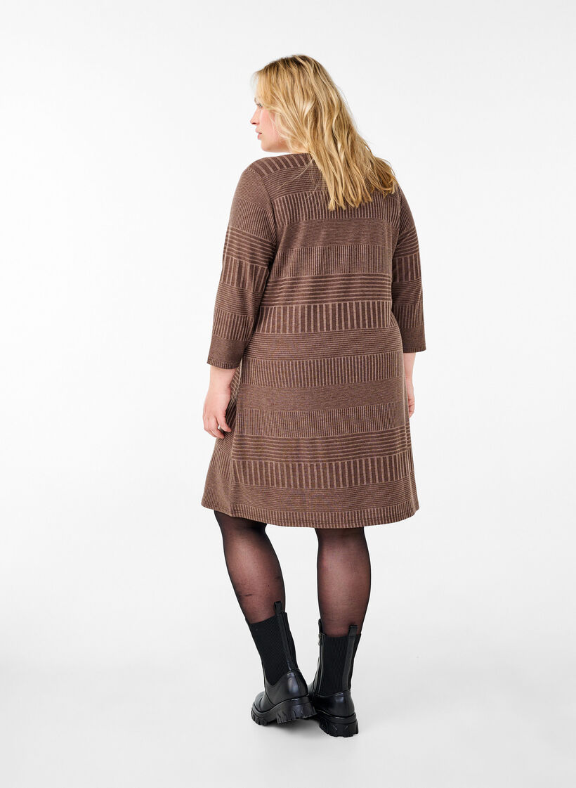 Sukienka z rekawem 3/4 i wzorem w paski, Ch. Martini Mel., Model image number 1