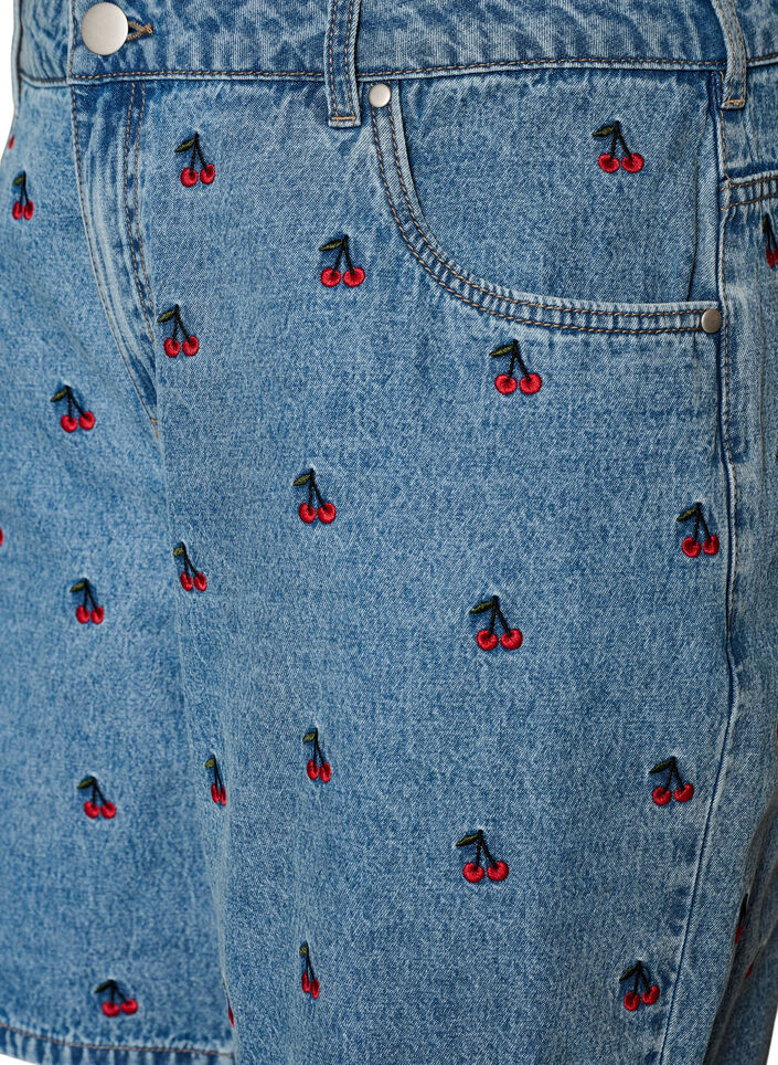 Naszyte szorty jeansowe, Niebieskie, Packshot image number 2