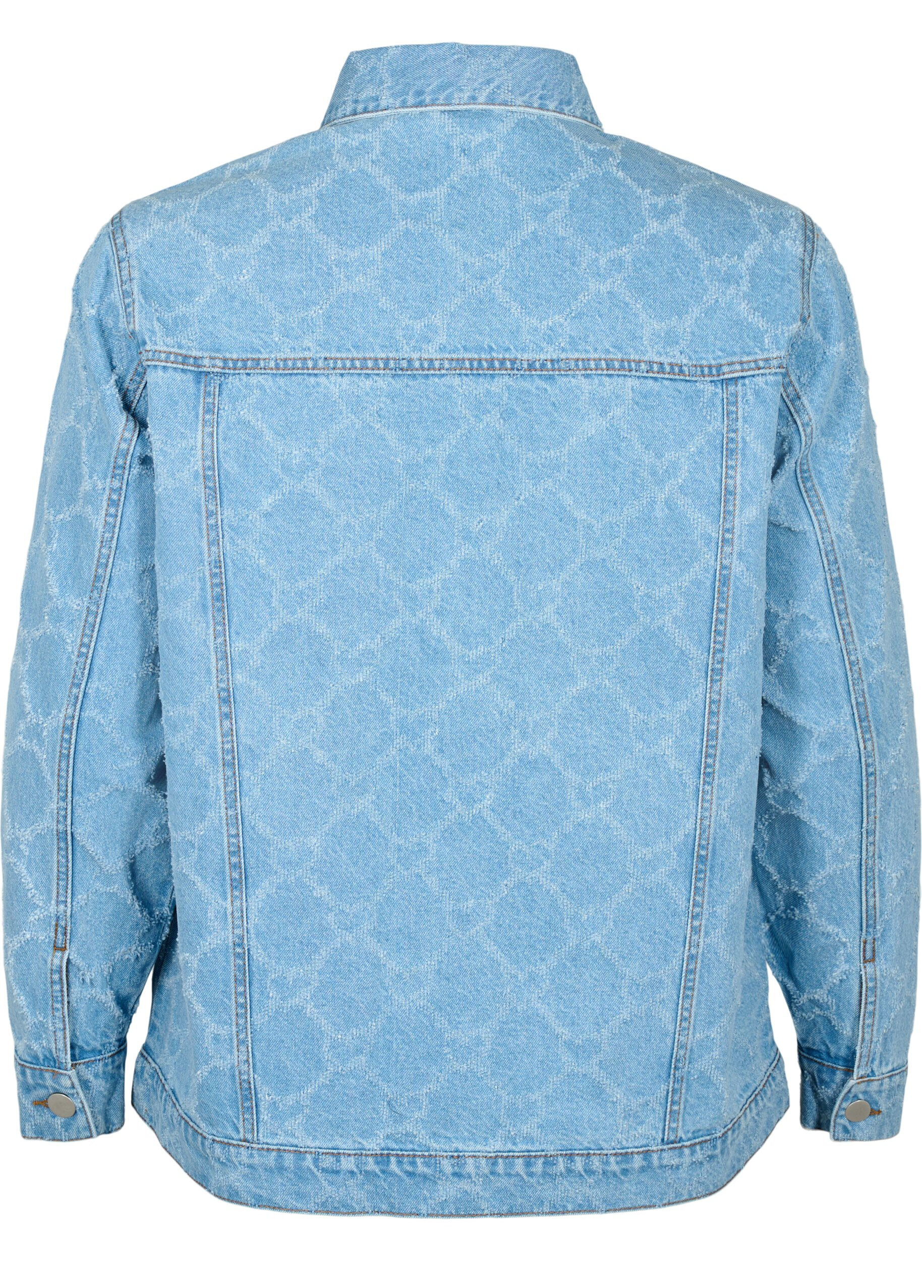 Zizzi Kurtka jeansowa z przetarciami, Blue denim, Packshot image number 1