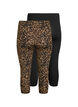 2-pack legginsy 3/4, Czarne, Packshot image number 1