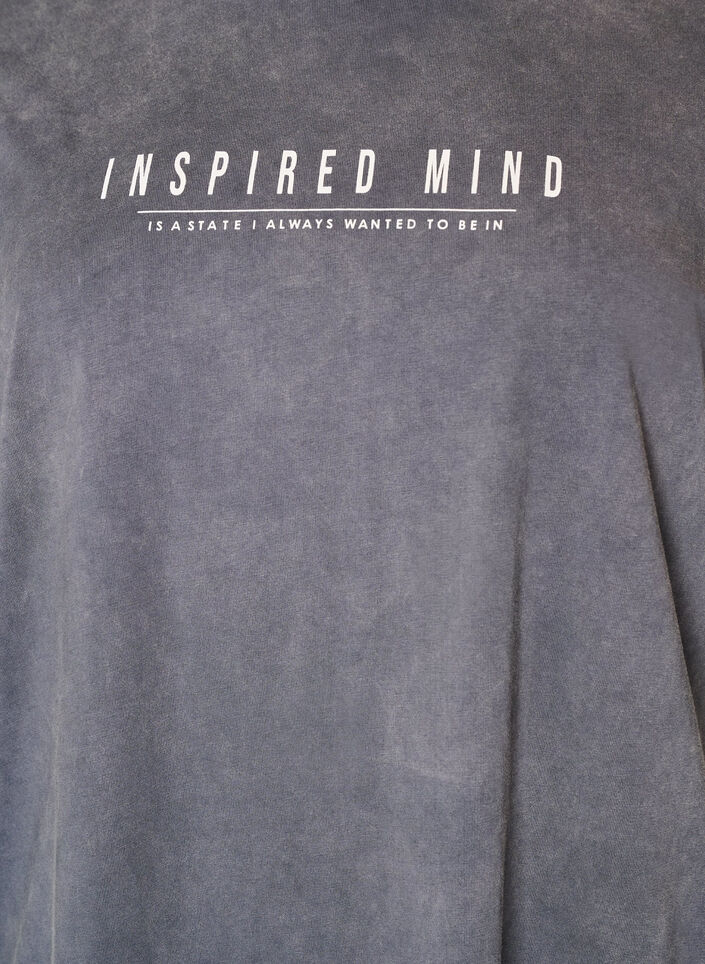 Luzna sukienka T-shirt z efektem sprania, Szary, Packshot image number 2