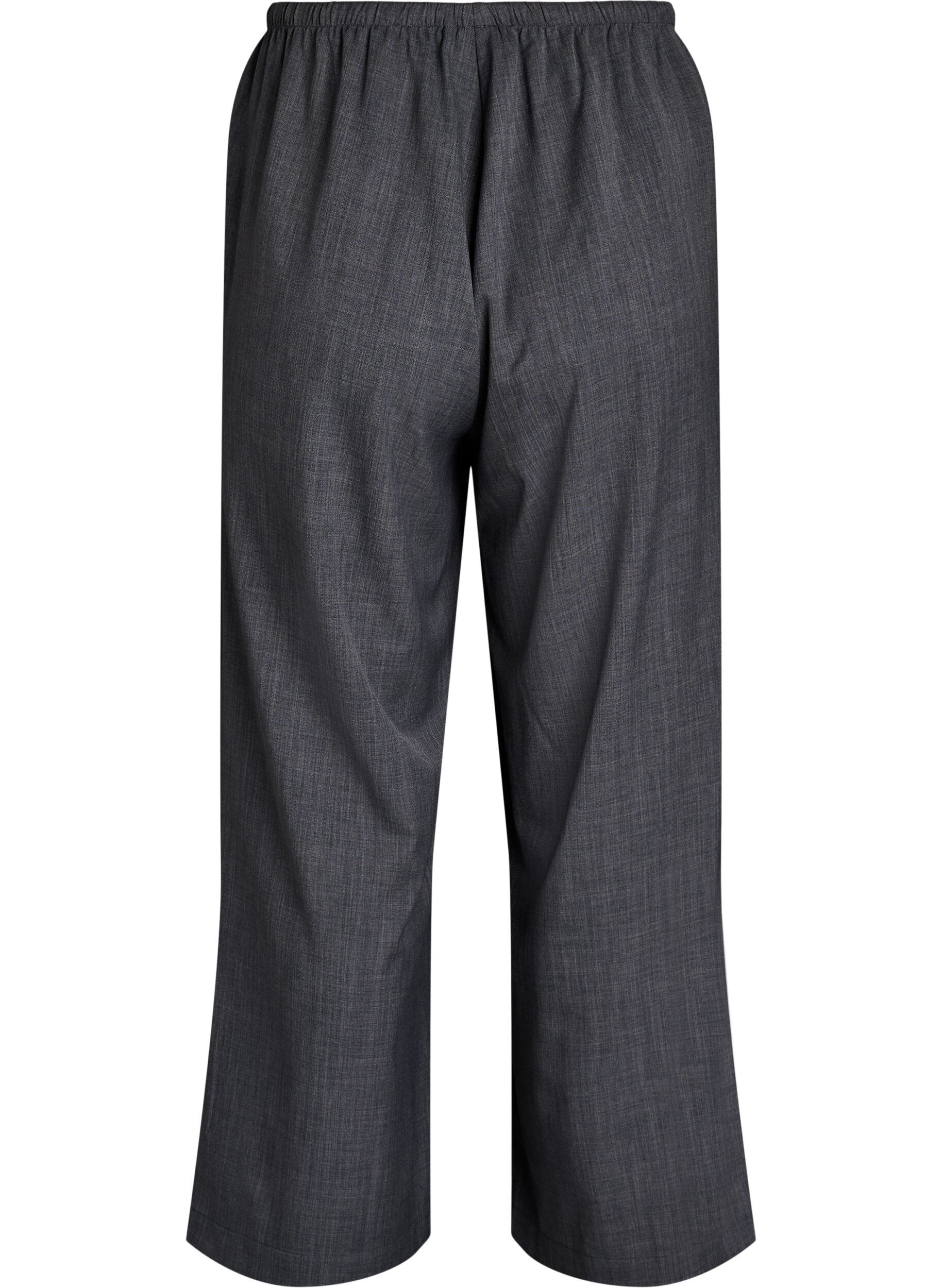 Zizzi Spodnie na wysokim stanie z szerokimi nogawkami, Ciemnoszary, Packshot image number 1