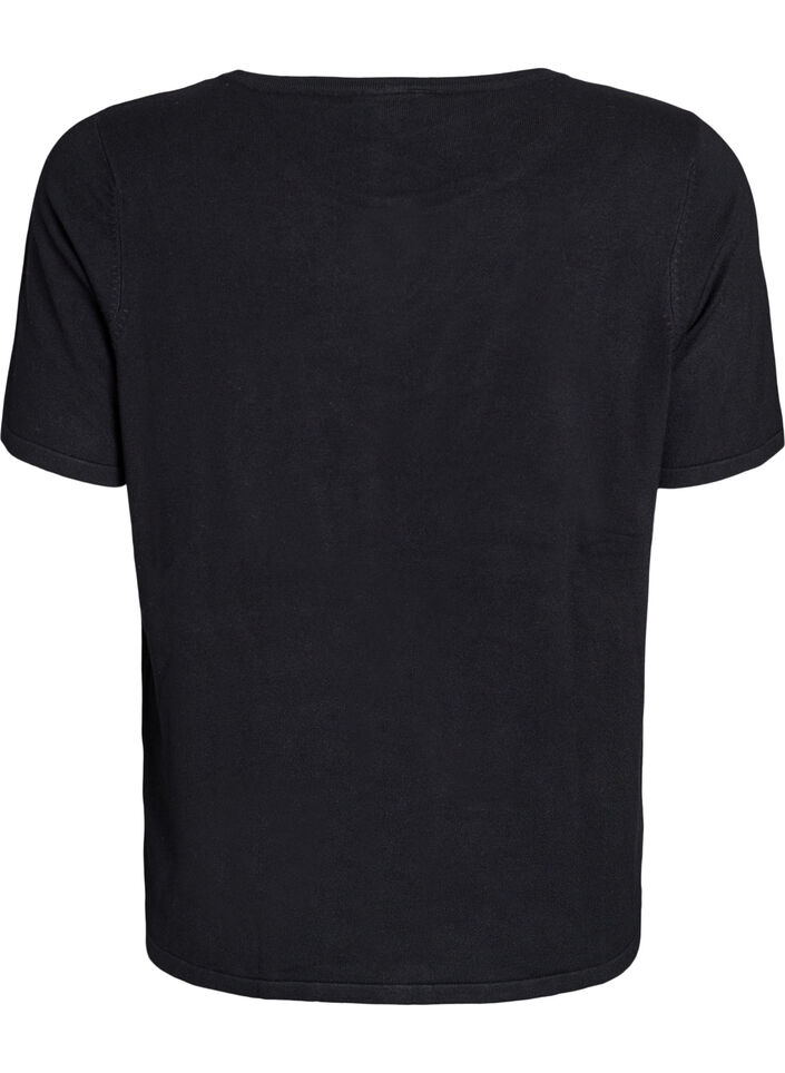 Kr&oacute;tki kardigan dzianinowy z wiskozy, Czarne, Packshot image number 1