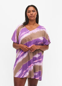 Wzorzysta sukienka plazowa z wiskozy, Fantom Print, Model