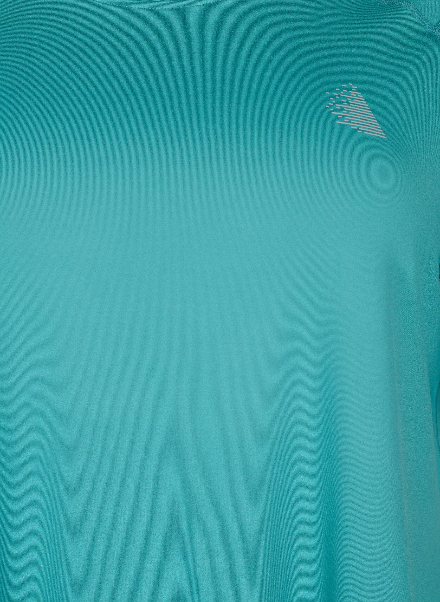 Zizzi Koszulka treningowa z kr&oacute;tkim rekawem i okraglym dekoltem, Green-Blue Slate, Packshot image number 2