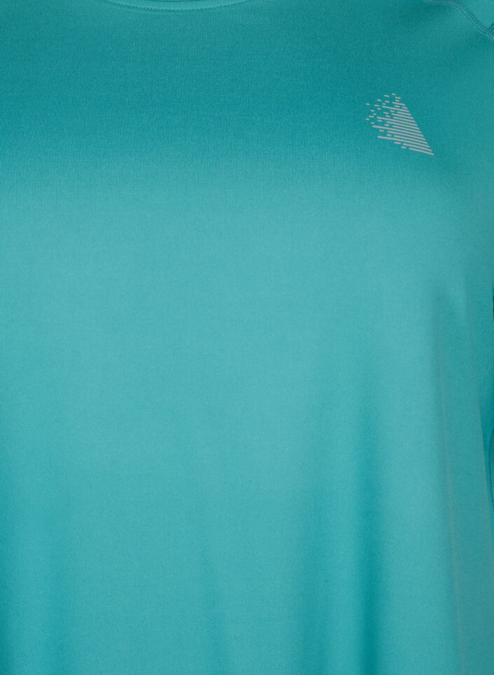 Koszulka treningowa z krótkim rekawem i okraglym dekoltem, Green-Blue Slate, Packshot image number 2
