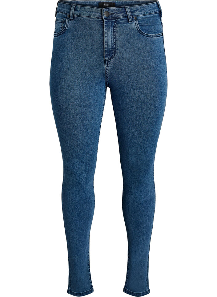 Jeansy super slim z wysokim stanem Amy, Niebieskie, Packshot image number 0