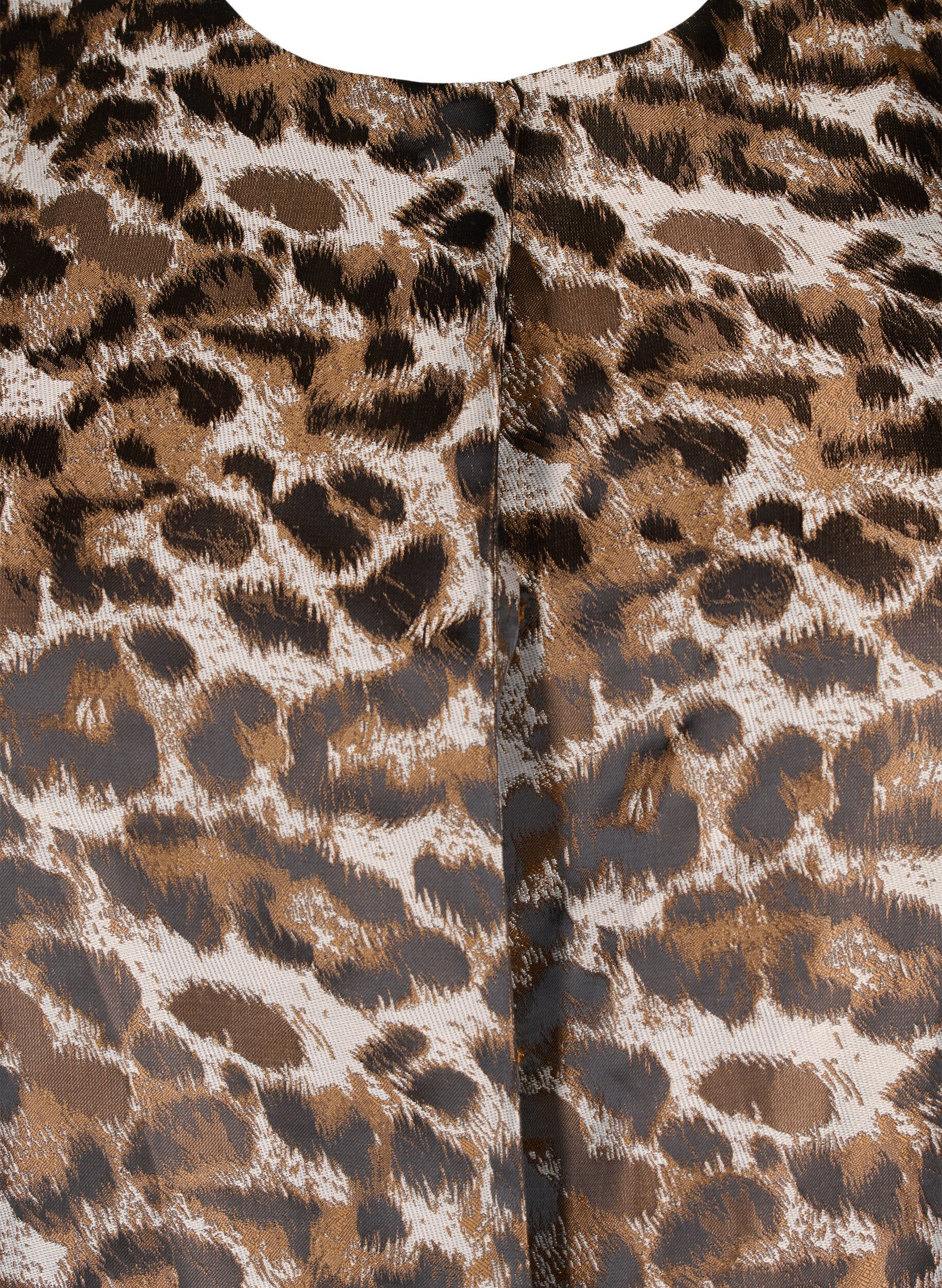 Zizzi Jacquard Leo kurtka z bufiastymi rekawami, Brown Leo AOP, Packshot image number 2